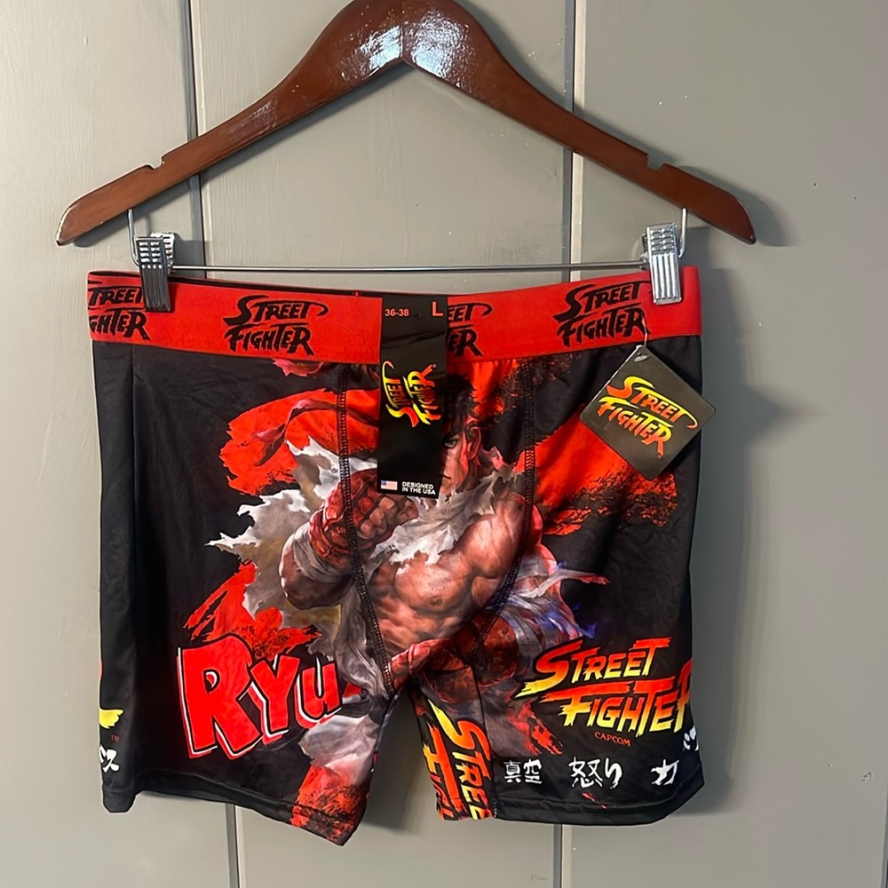 NWTS Street Fighter Stand Out Be ODD Men's Boxer Briefs Red & Black USA